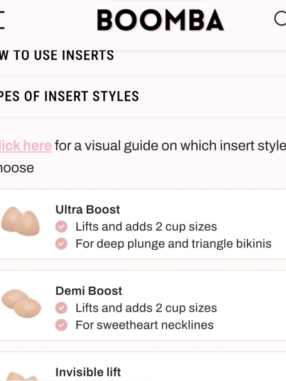 BOOMBA Demi Boost Inserts in Beige Tone, Size F - Picture 8 of 13